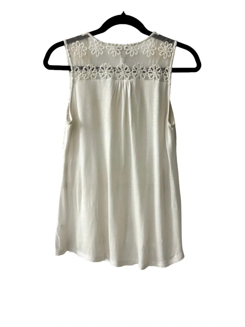 CHARMING CHARLIE Ivory Floral Lace Peplum Tank | Small - Picture 2 of 5